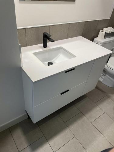New Bathroom Vanity Installation as well as rough-in prior to the installation